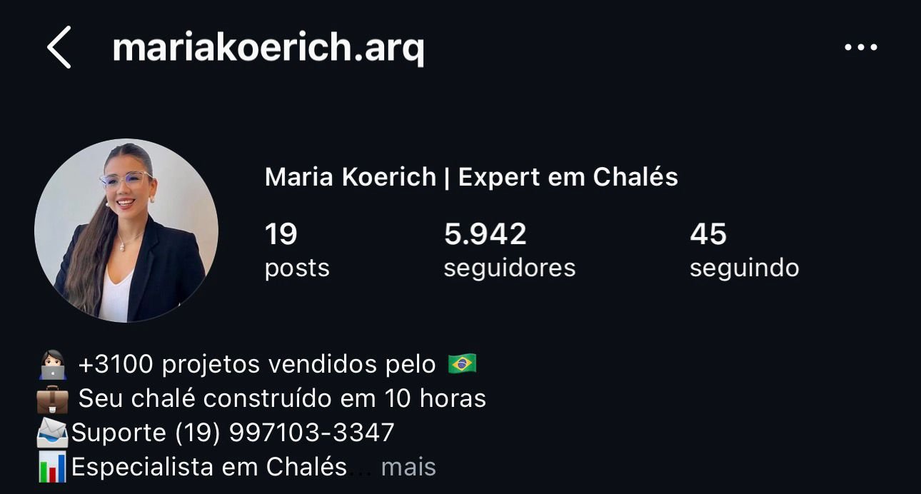 Instagram de Maria Koerich